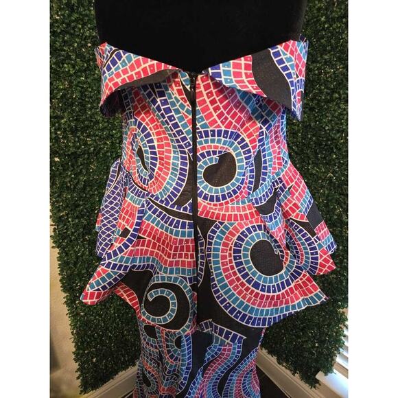 Handmade African Print Design Two-Piece Mermaid Dress Set, 14-16, New - Picture 2 of 14
